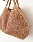 Antibes Rouched Raffia Satchel | Oversized