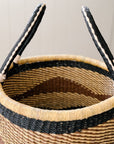 Handwoven Drum Laundry Basket | No. 9 Brown + Dark Navy