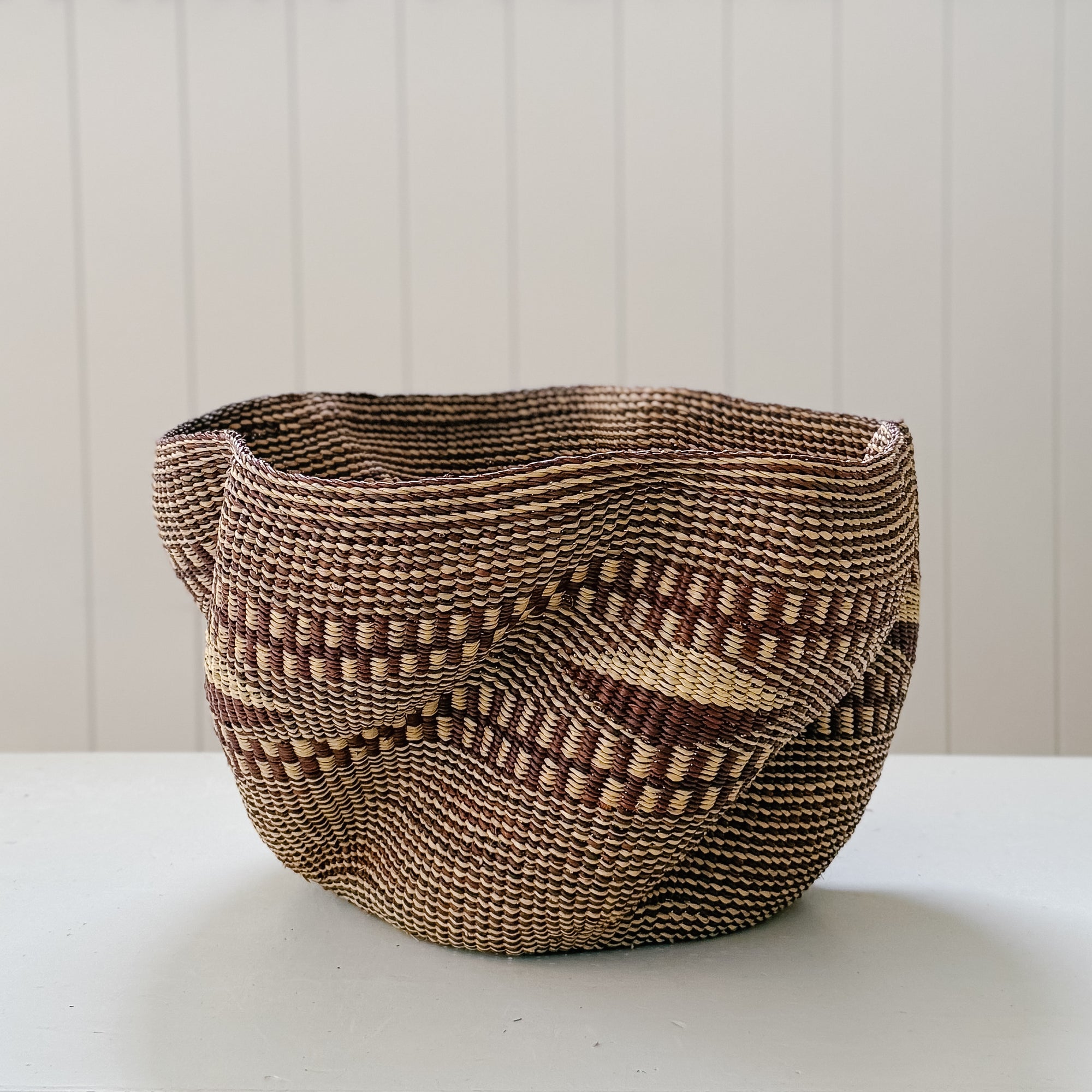 Large Pakurigo Wave Basket No. 14 | Brown + Natural