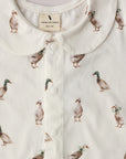 Mallard Ducks Short Sleeve Collared Romper