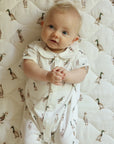 Mallard Ducks Short Sleeve Collared Romper