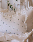 Toddler Ruffle Miniature Bed Pillow | Blue Floral