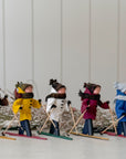 Handmade New England XC Skier Ornament | Midnight Blue