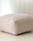 Vintage Grain Sack Square Pouf No. 1 | Handmade in Portugal