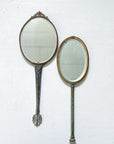 Antiqued Brass Filigree Hand Held Vanity Mirrors