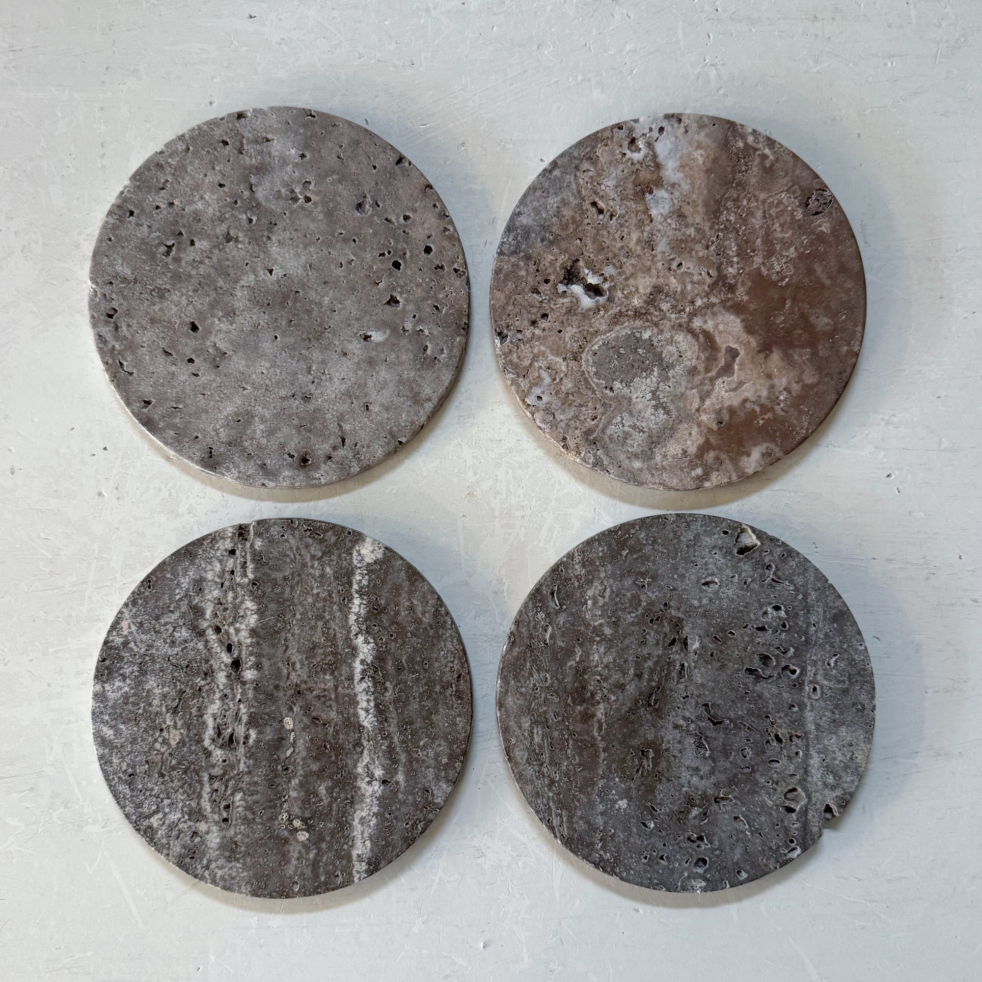 Affogato Grey Raw Marble Oversized Coasters | Set of 4