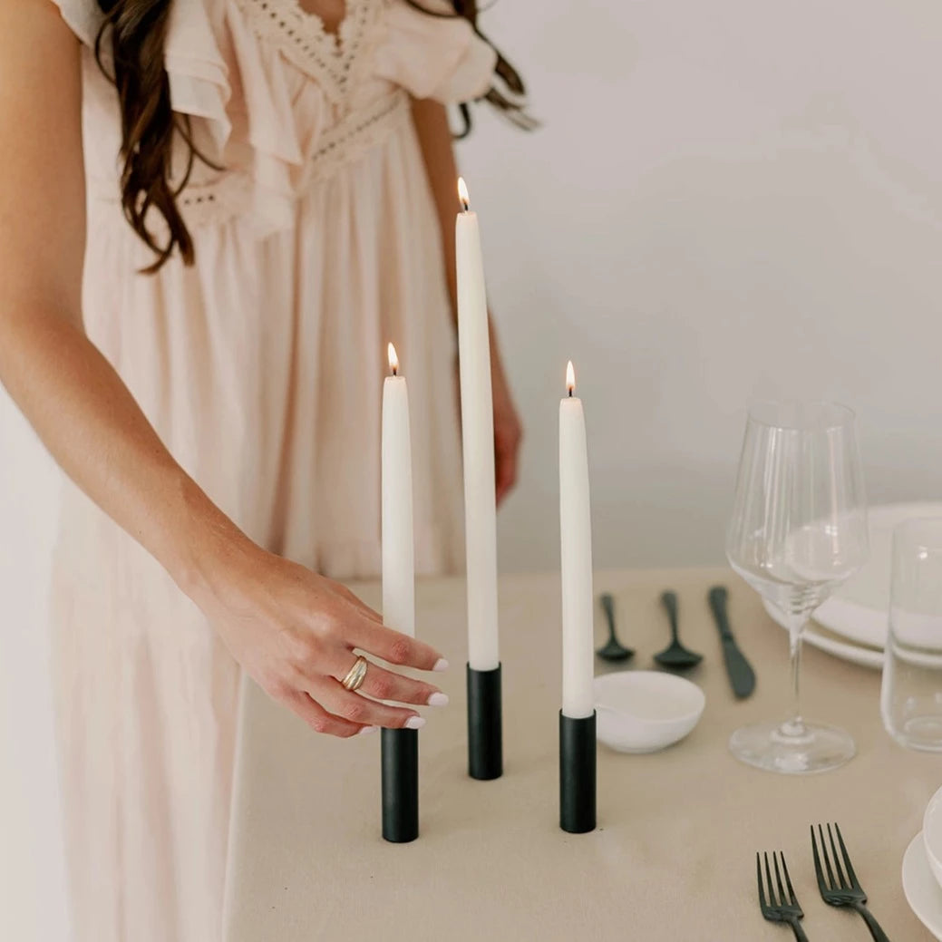 Ivory | 14" Beeswax Taper Candles | Set of 2