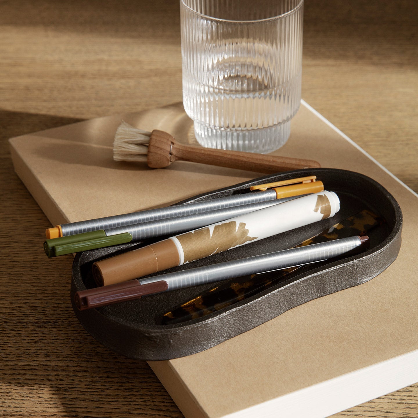 Textured Black Yama Tray | Ferm Living