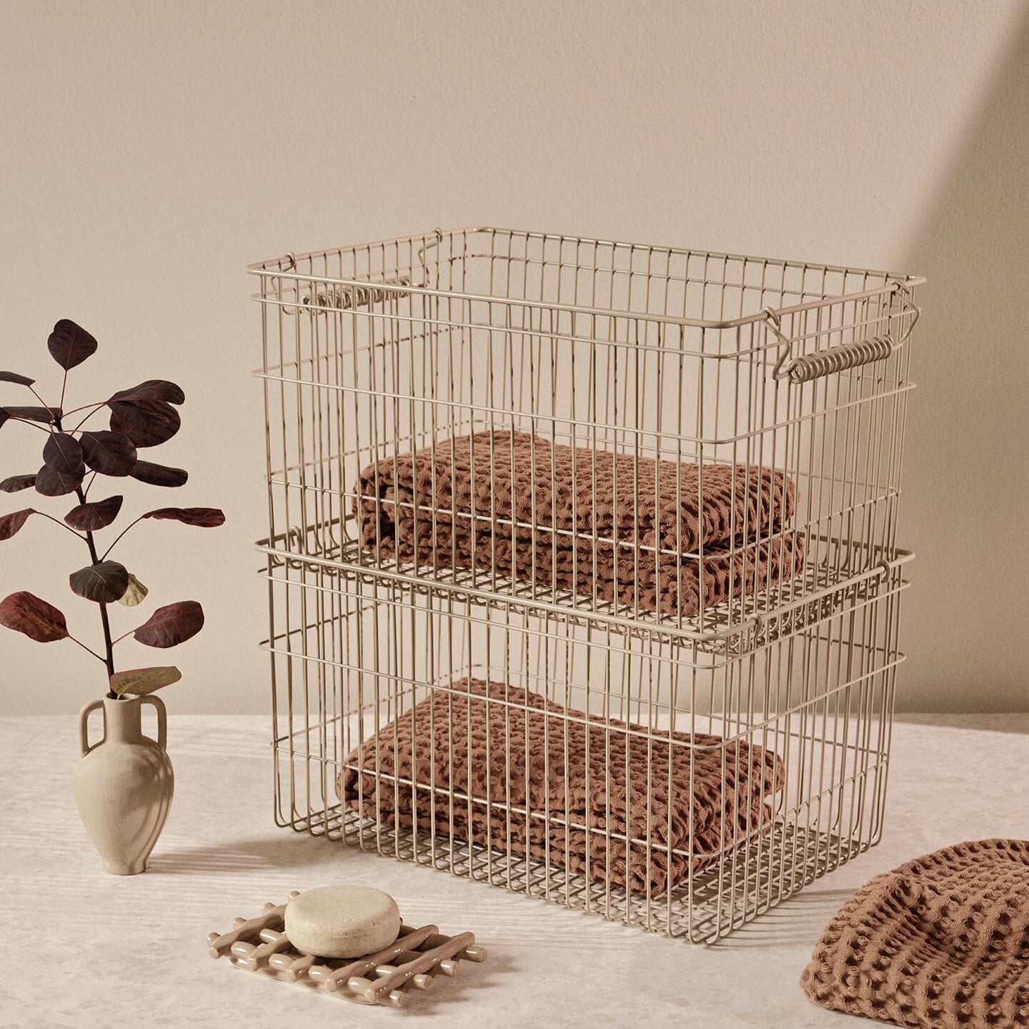 Cala Stackable Metal Bins | Set of 2 | Ferm Living