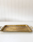 Vintage Brass Vanity Tray with Handles
