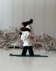 Handmade New England XC Skier Ornament | Snow White