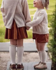 Girls Ruffled Knee High Lace Stockings | White