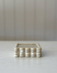 Scallop Edge Matcha Marble Box Coasters | Set of 4