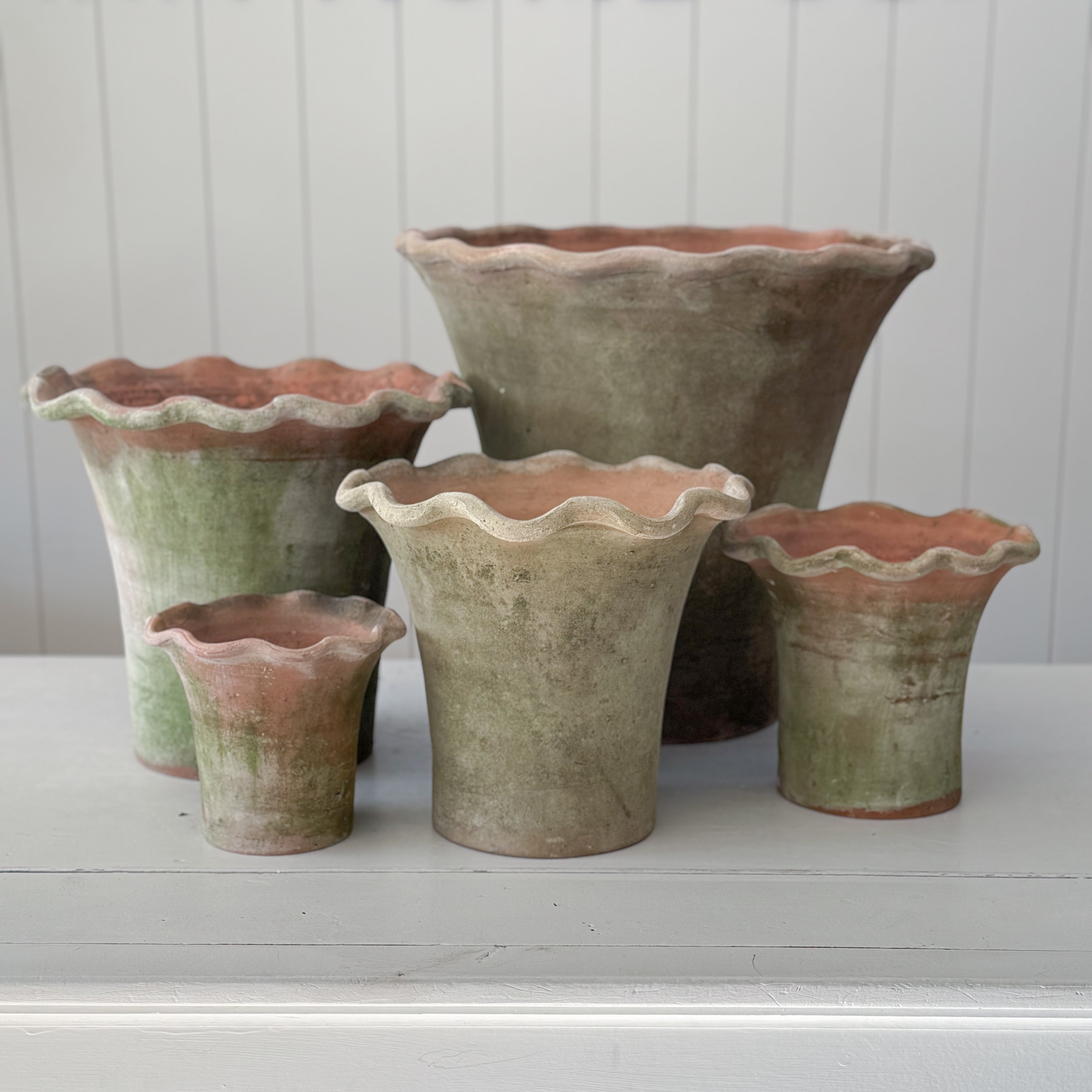 Scallop Planter | Aged Terra Cotta  Farm Home Marketplace