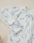 Bamboo Ribbed Zipper Footed Pajamas | Cowboy