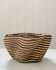 Small Pakurigo Wave Basket No. 2 | Brown + Natural Stripe