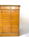 Antique Ochre Haberdashery 22 Drawer Mercantile Counter | Spain, 19th Century
