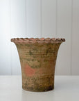 Aged Terra Cotta Piecrust Planter