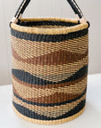 Handwoven Drum Laundry Basket | No. 9 Brown + Dark Navy