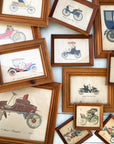 Collection of Framed Vintage Cars circa 1800s & 1900s