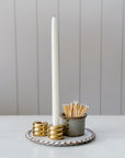 Savi Taper Holder | Solid Polished Brass