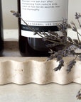 Scallop Edge Extra Long Box Tray | Travertine