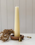 13.5" Fluted Beeswax Pillar Candle | Cream