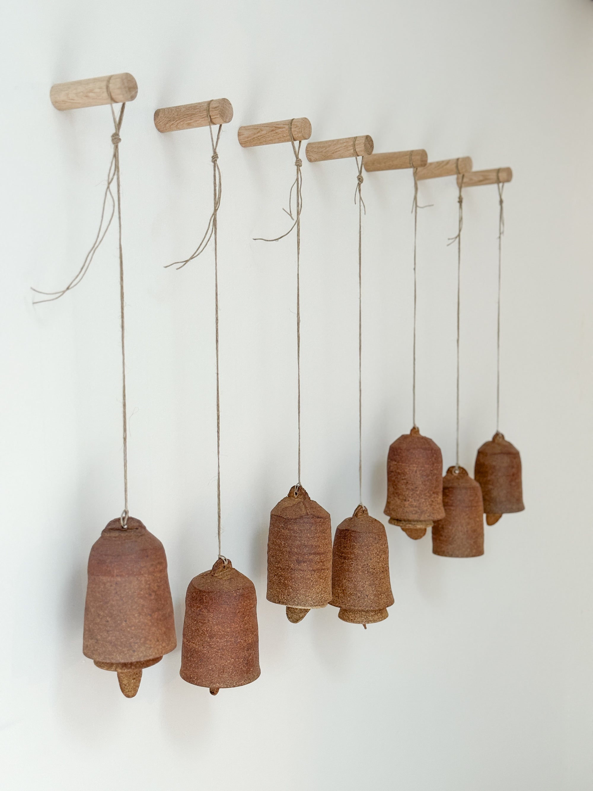 Hand Thrown Ceramic Hanging Bell | Desert Brown