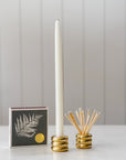 Savi Taper Holder | Solid Polished Brass
