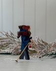Handmade New England XC Skier Ornament | Midnight Blue