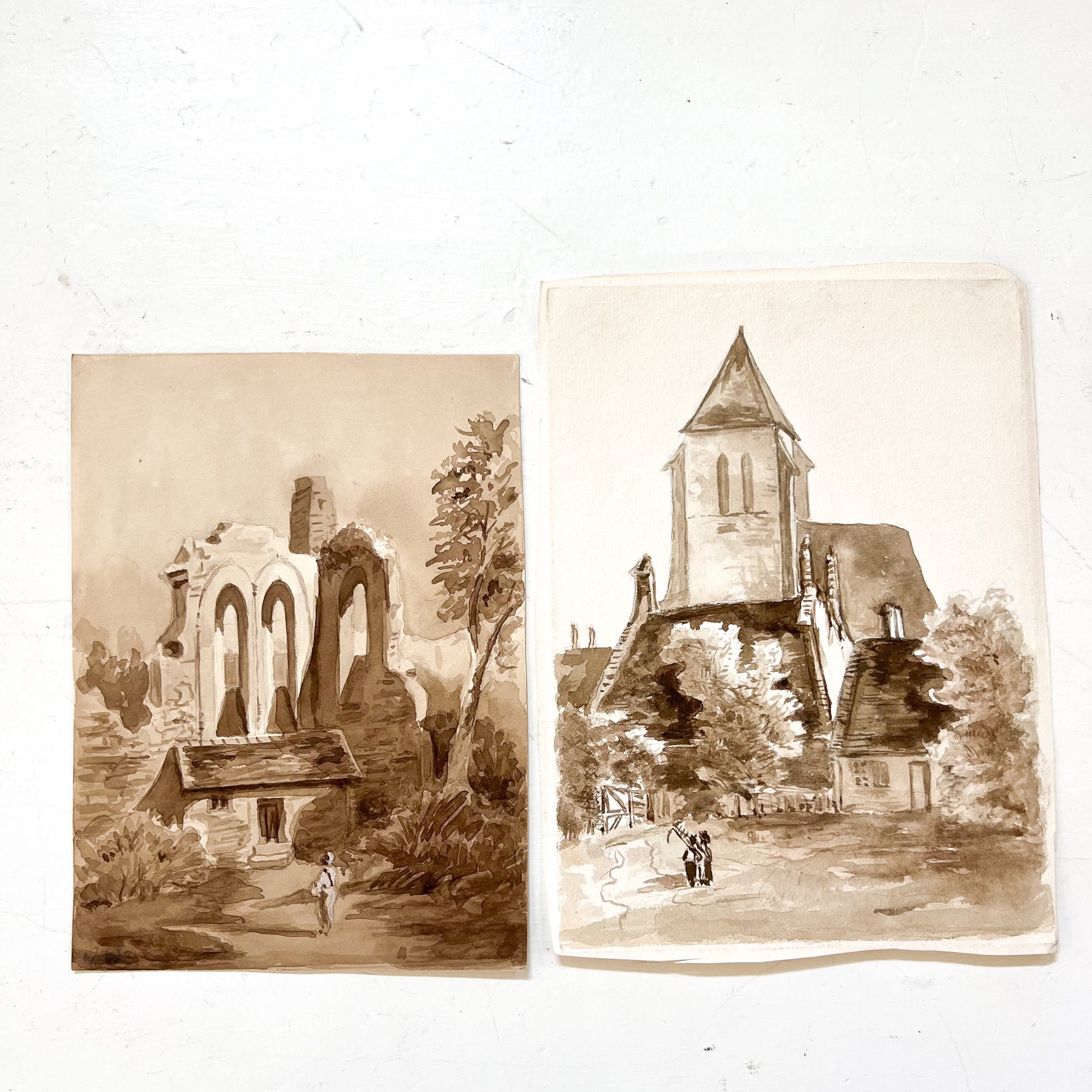 Set No. 3 | Original Watercolor Papiers from France | Artist Michel Dubois