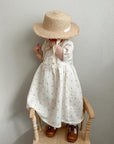 Girls Vintage Collared Dress | Blue Floral