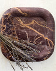 Rounded Edge Marble Box Tray | Chocolate