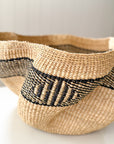 Large Pakurigo Wave Basket No. 15 | Natural + Ink Black
