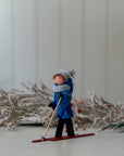 Handmade New England XC Skier Ornament | Frost Blue