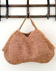 Antibes Rouched Raffia Satchel | Oversized