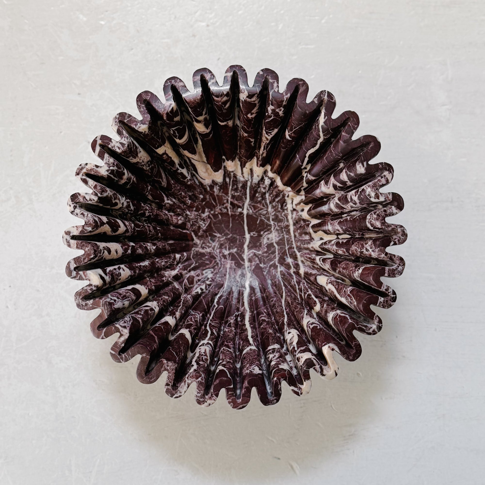 Pleated Marble Bowl | Chocolate