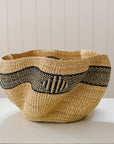 Large Pakurigo Wave Basket No. 15 | Natural + Ink Black