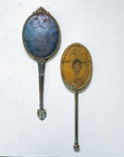 Antiqued Brass Filigree Hand Held Vanity Mirrors