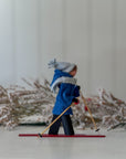 Handmade New England XC Skier Ornament | Frost Blue