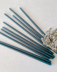 Josephine Vert Noir | Set of 10 Slender French Tapers