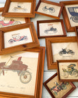 Collection of Framed Vintage Cars circa 1800s & 1900s