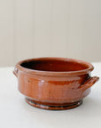 Vintage French Slip Glazed Terracotta Potbelly Bowls