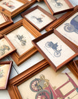 Collection of Framed Vintage Cars circa 1800s & 1900s