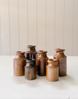 Miniature Vintage English Ink Pots | British Brown