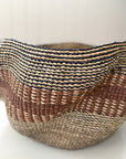 Small Pakurigo Wave Basket No. 9 | Brown + Ink Black