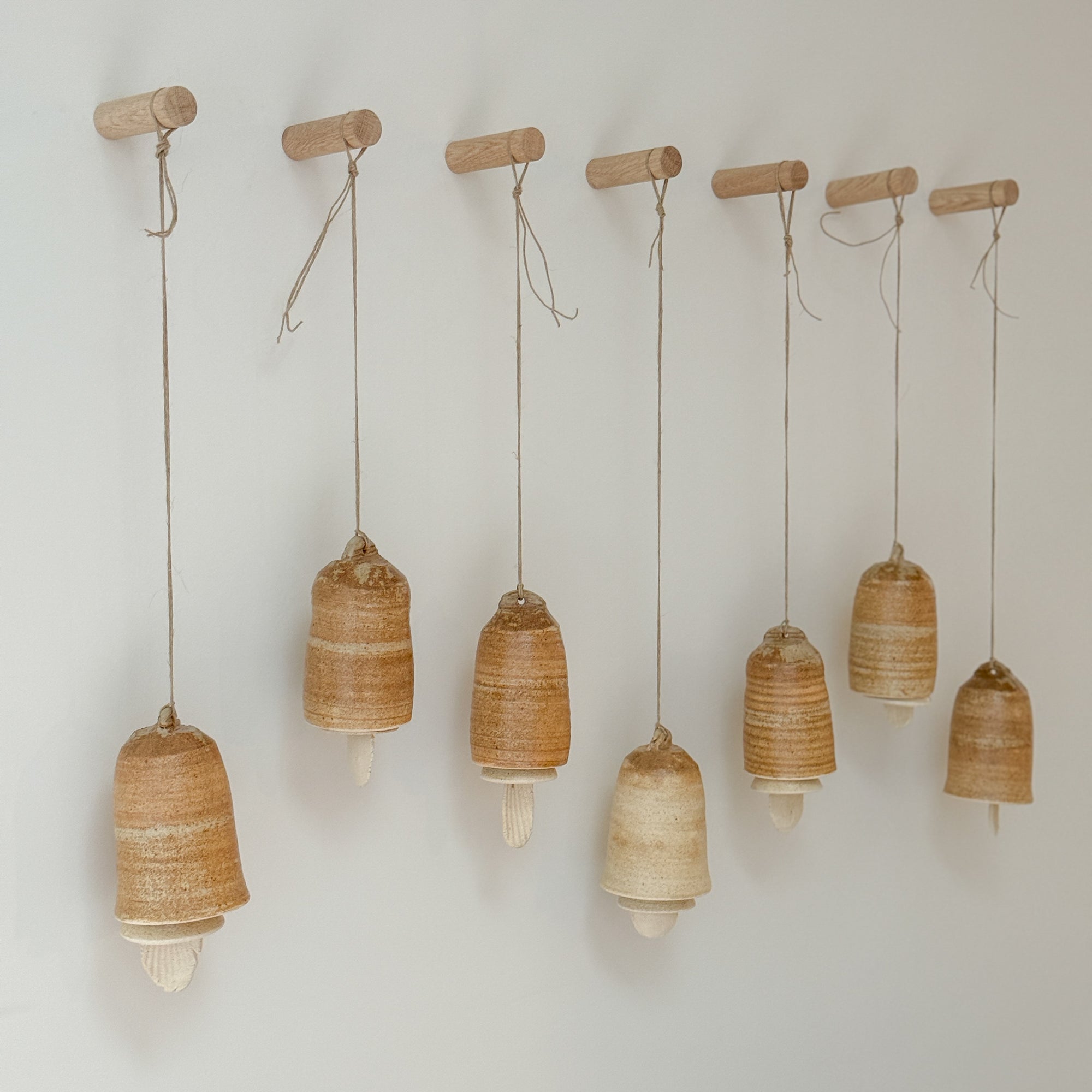 Hand Thrown Ceramic Hanging Bell | Sienna Sand