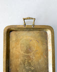 Vintage Brass Vanity Tray with Handles