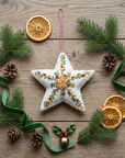 Hand Embroidered Wool Star Ornament
