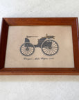Collection of Framed Vintage Cars circa 1800s & 1900s